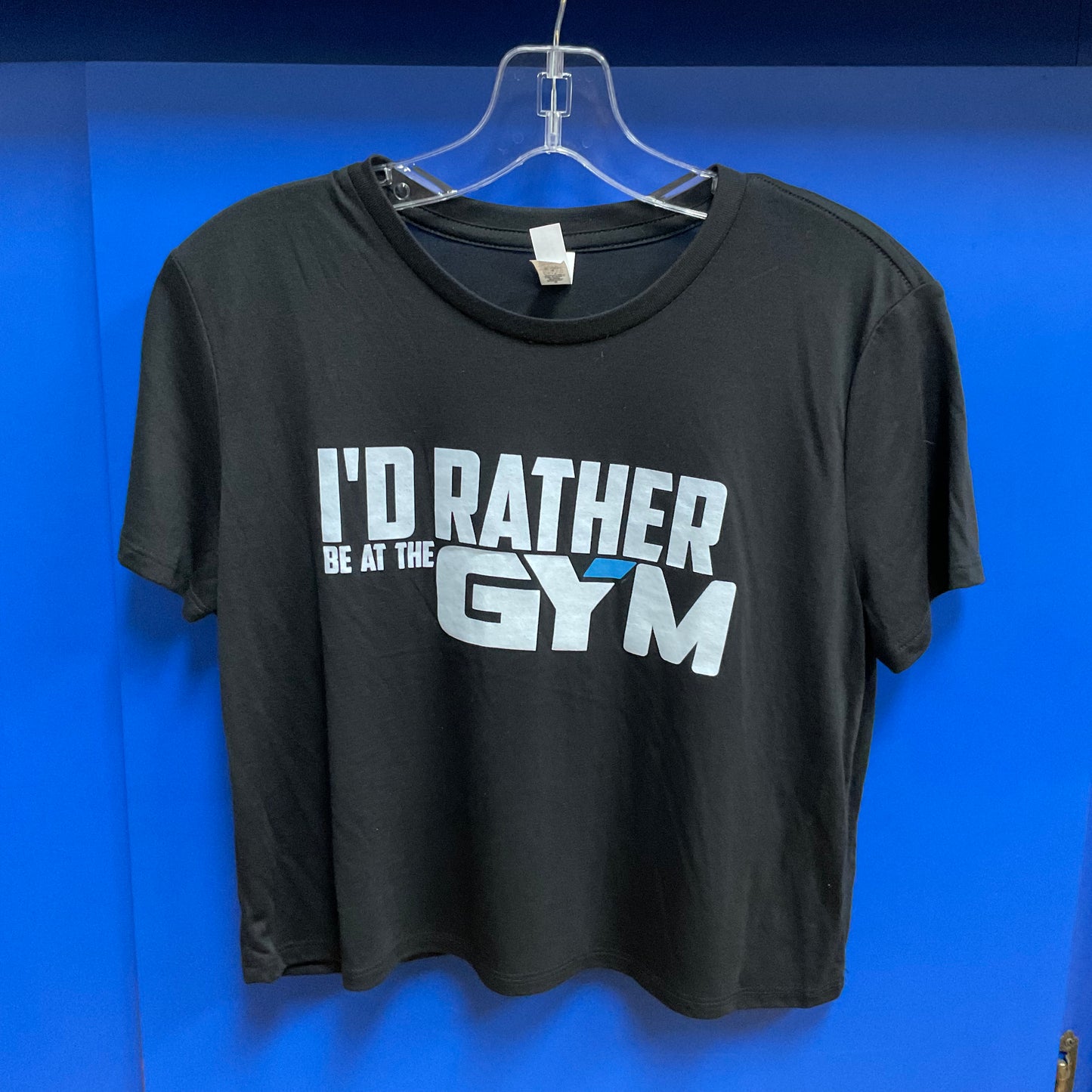 I'D RATHER BE AT THE GYM CROP - BLACK